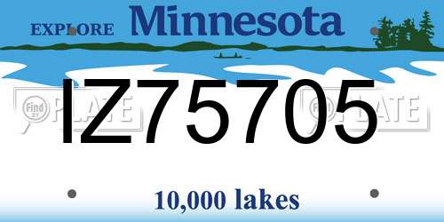 IZ75705 Minnesota License Plate