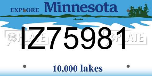 IZ75981 Minnesota License Plate