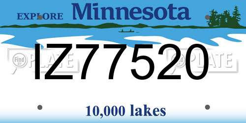 IZ77520 Minnesota License Plate