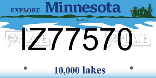 IZ77570 Minnesota License Plate