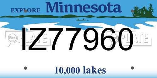 IZ77960 Minnesota License Plate