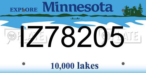 IZ78205 Minnesota License Plate