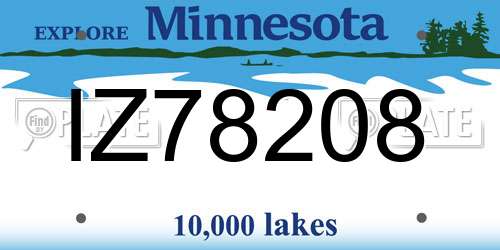IZ78208 Minnesota License Plate