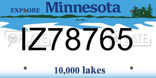 IZ78765 Minnesota License Plate