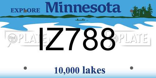 IZ788 Minnesota License Plate