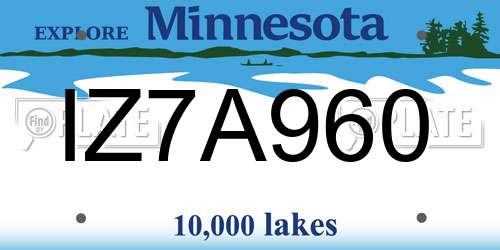 IZ7A960 Minnesota License Plate