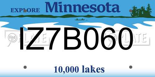 IZ7B060 Minnesota License Plate