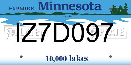 IZ7D097 Minnesota License Plate