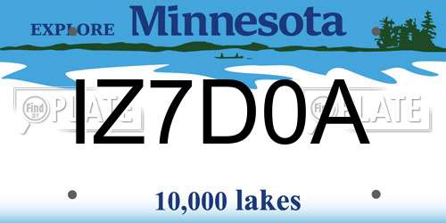 IZ7D0A Minnesota License Plate