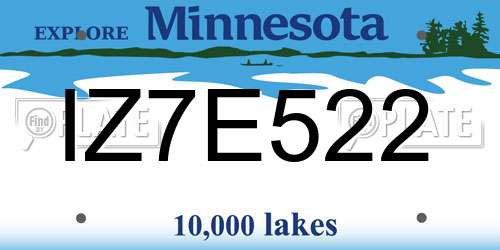 IZ7E522 Minnesota License Plate