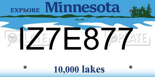IZ7E877 Minnesota License Plate