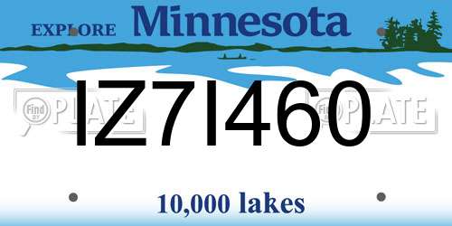 IZ7I460 Minnesota License Plate