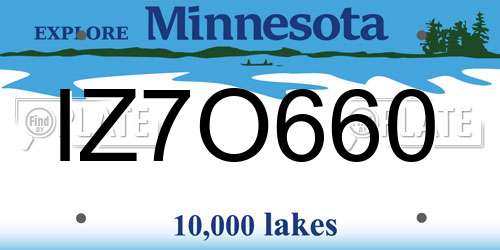 IZ7O660 Minnesota License Plate