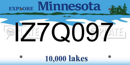 IZ7Q097 Minnesota License Plate