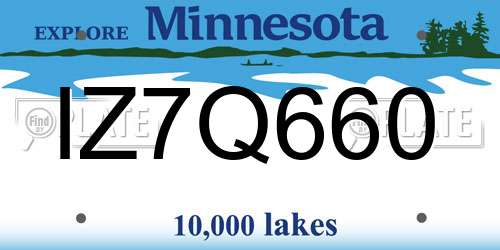 IZ7Q660 Minnesota License Plate
