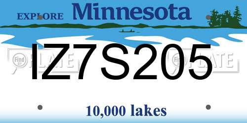 IZ7S205 Minnesota License Plate
