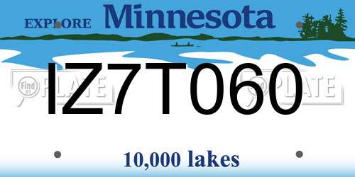 IZ7T060 Minnesota License Plate