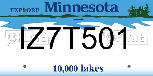 IZ7T501 Minnesota License Plate