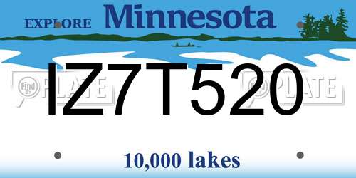 IZ7T520 Minnesota License Plate