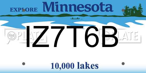 IZ7T6B Minnesota License Plate