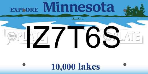 IZ7T6S Minnesota License Plate