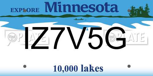 IZ7V5G Minnesota License Plate
