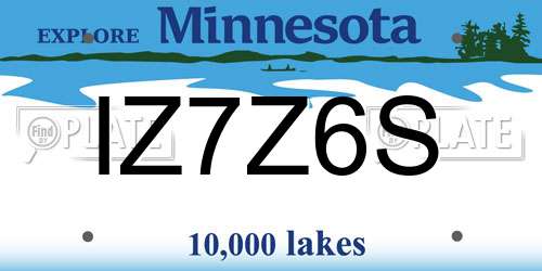IZ7Z6S Minnesota License Plate
