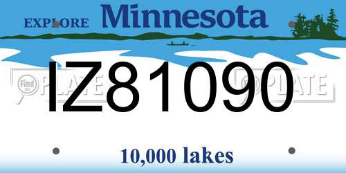 IZ81090 Minnesota License Plate