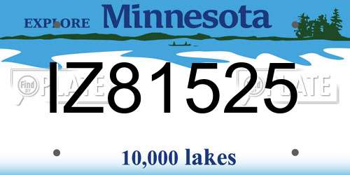 IZ81525 Minnesota License Plate