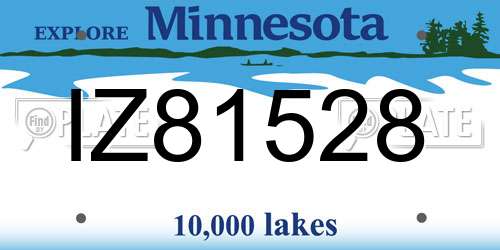 IZ81528 Minnesota License Plate