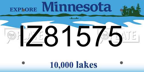 IZ81575 Minnesota License Plate