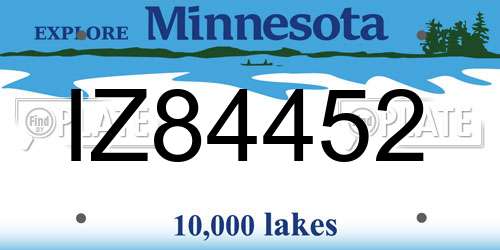 IZ84452 Minnesota License Plate