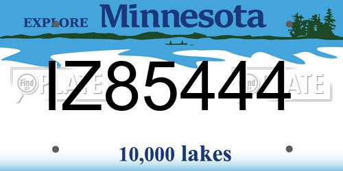 IZ85444 Minnesota License Plate