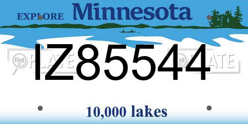IZ85544 Minnesota License Plate