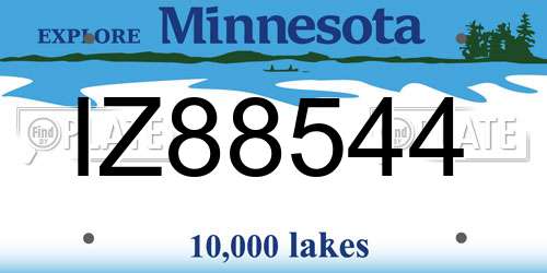 IZ88544 Minnesota License Plate