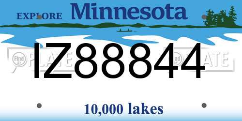 IZ88844 Minnesota License Plate