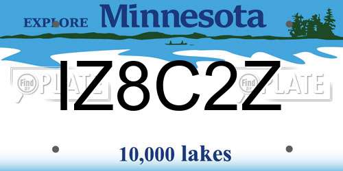IZ8C2Z Minnesota License Plate