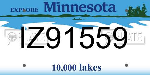 IZ91559 Minnesota License Plate