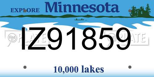IZ91859 Minnesota License Plate