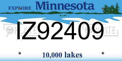 IZ92409 Minnesota License Plate