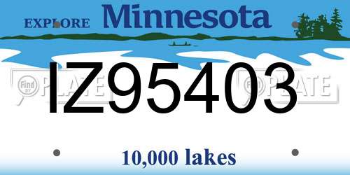 IZ95403 Minnesota License Plate