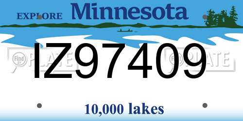 IZ97409 Minnesota License Plate
