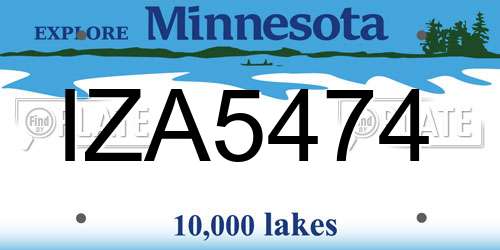 IZA5474 Minnesota License Plate