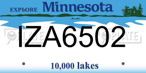 IZA6502 Minnesota License Plate