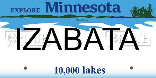 IZABATA Minnesota License Plate