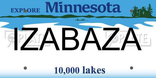 IZABAZA Minnesota License Plate