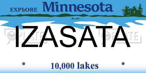 IZASATA Minnesota License Plate