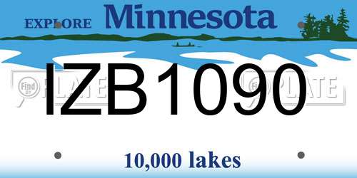 IZB1090 Minnesota License Plate