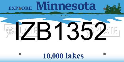 IZB1352 Minnesota License Plate