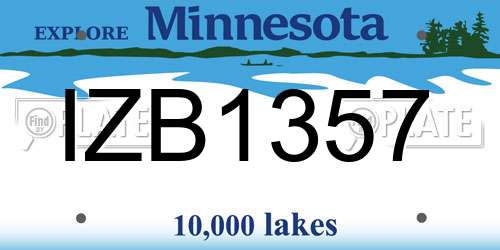 IZB1357 Minnesota License Plate